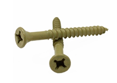 #8 X 1-5/8" "PHILLIPS SQUARE-DRIV" COMBO DECK SCREWS, TAN, ACQ COMPATIBLE W/BIT- 5LB/CTN